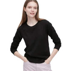 Лонгслив Uniqlo Smooth Stretch Cotton, черный