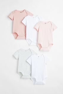 5 комплектов боди H&amp;M, светло-розовый/белый H&M