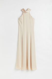 Атласное платье на свадьбу H&amp;M, светло-бежевый H&M