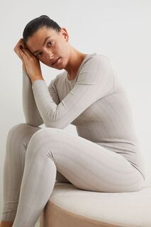 Бесшовный топ от пижамы H&amp;M, светло-коричневато-серый H&M