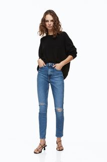 Винтажные высокие джинсы скинни H&amp;M, синий деним H&M