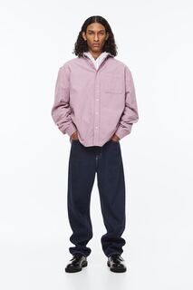 Вельветовая рубашка свободного кроя H&amp;M, фиолетовый H&M