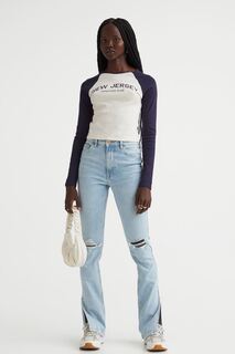 Высокие джинсы скинни H&amp;M, светло-голубой деним H&M