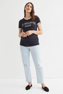 Винтажные прямые джинсы MAMA H&amp;M, светло-синий H&M