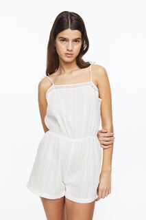 Короткий комбинезон из хлопка H&amp;M, белый H&M