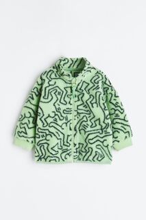 Куртка с набивным ворсом H&amp;M, светло-зеленый/кит харинг H&M