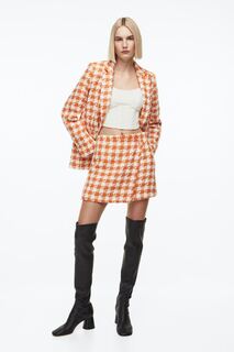 Мини-юбка H&amp;M, оранжевый/гусиная лапка H&M
