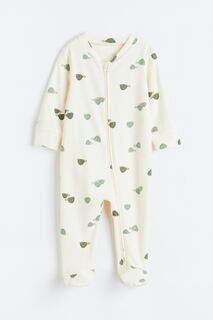 Пижамный комбинезон с принтом H&amp;M, натуральный белый/черепахи H&M