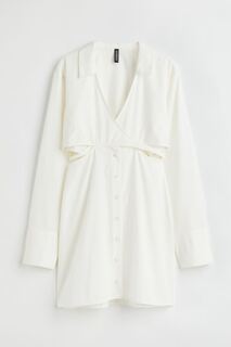 Платье из хлопкового поплина H&amp;M, белый H&M