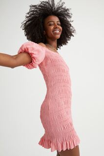 Облегающее платье с эластичными сборками H&amp;M, розовый H&M