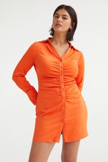 Платье из крепа с драпировкой H&amp;M, апельсин H&M