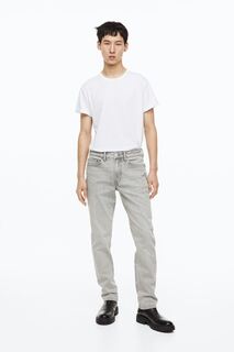 Обычные джинсы H&amp;M, бледно-серый джинсовый H&M