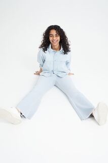 Расклешенные низкие джинсы 90-х H&amp;M, бледно-голубой деним H&M
