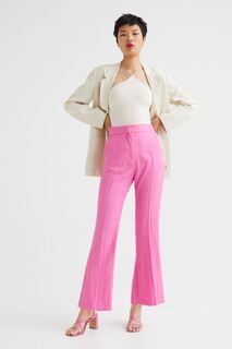 Расклешенные брюки с лиоцеллом H&amp;M, розовый H&M