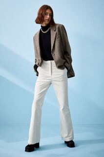 Расклешенные вельветовые брюки H&amp;M, сливочный H&M