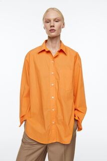 Рубашка из хлопкового поплина H&amp;M, апельсин H&M