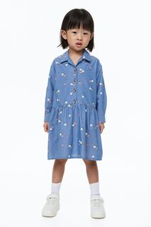 Рубашка-платье H&amp;M, синий/цветочный H&M