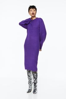 Трикотажное облегающее платье H&amp;M, фиолетовый H&M