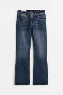 Узкие расклешенные джинсы H&amp;M, темно-синий деним H&M