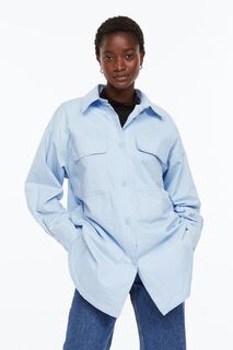 Утепленная куртка-рубашка H&amp;M, светло-синий H&M
