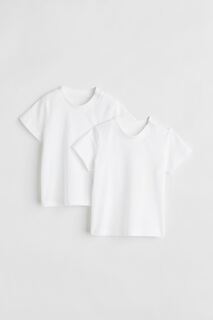 Хлопковая футболка, 2 шт. H&amp;M, белый H&M