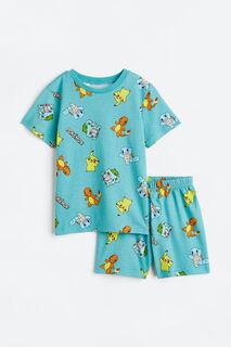 Узорчатая пижама H&amp;M, тил/покемон H&M