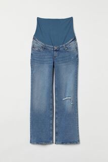 Широкие высокие джинсы MAMA H&amp;M, синий деним H&M