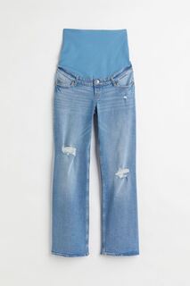 Широкие высокие джинсы MAMA H&amp;M, светло-голубой деним H&M
