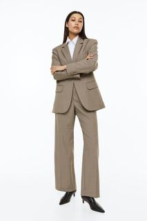 Элегантные брюки с примесью шерсти H&amp;M, темно-бежевый H&M