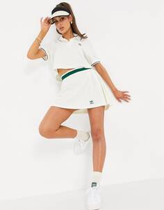 Белая плиссированная юбка с логотипом adidas Originals &apos;Tennis Luxe&apos;