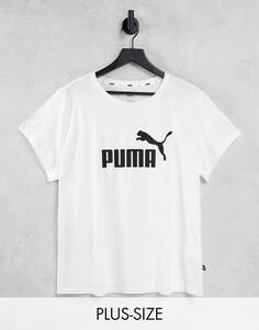 Белая футболка с крупным логотипом Puma Plus Essentials