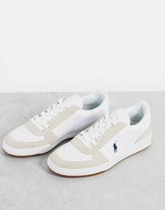 Белые замшевые кроссовки Polo Ralph Lauren Court с логотипом в виде пони