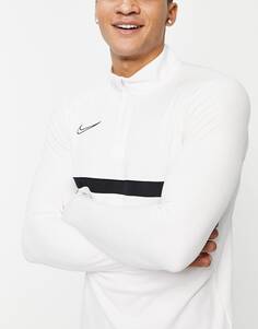 Бело-черный топ с молнией на четверть Nike Football Academy Drill