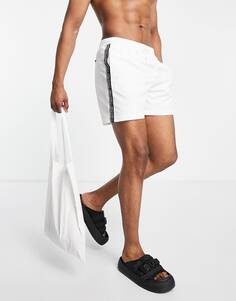 Белые плавки-шорты с логотипом Calvin Klein