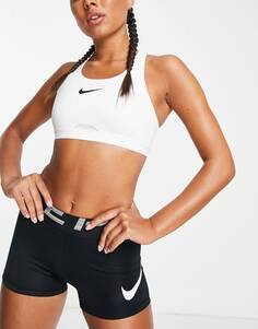 Белый спортивный бюстгальтер с высокой поддержкой Nike Training Swoosh Dri-FIT