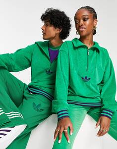Зеленый велюровый флис унисекс adidas Originals &apos;adicolor 70s&apos;