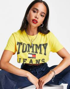 Желтая укороченная футболка с логотипом Tommy Jeans x ASOS Exclusive Collab