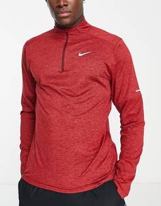 Красный топ на молнии Nike Running Element Dri-FIT