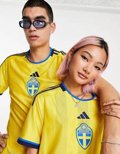 Желтая домашняя футболка adidas Football Sweden
