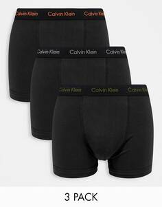 Комплект из 3 пар трусов Calvin Klein черного цвета с поясом с контрастным логотипом