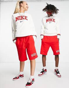 Красные университетские флисовые шорты Nike Unisex Retro