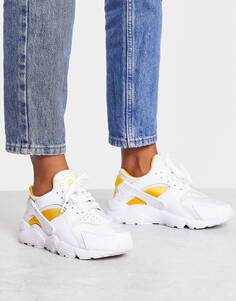 Кроссовки Nike Air Huarache белого и университетского золота