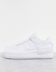 Кроссовки Nike Air Force 1 Shadow тройного белого цвета