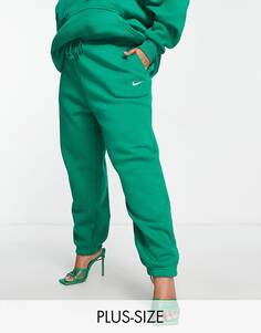 Малахитово-зеленые джоггеры с высокой посадкой и мини-галочкой Nike Plus