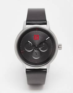Мужские кожаные часы Hugo черного цвета 1530263