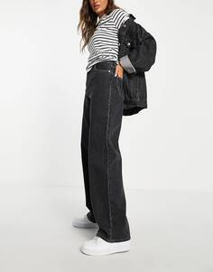 Свободные джинсы серого цвета с высокой посадкой Calvin Klein