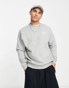 Мужская толстовка с круглым вырезом Nike Club, серый