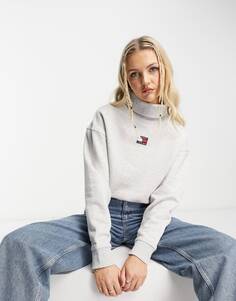 Серая водолазка свободного кроя с логотипом Tommy Jeans