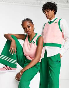 Розовый укороченный свитер унисекс adidas Originals &apos;adicolor 70s&apos;