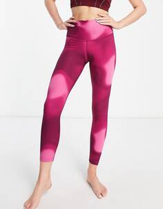 Розовые леггинсы с высокой посадкой 7/8 Nike Yoga Dri-FIT с рисунком